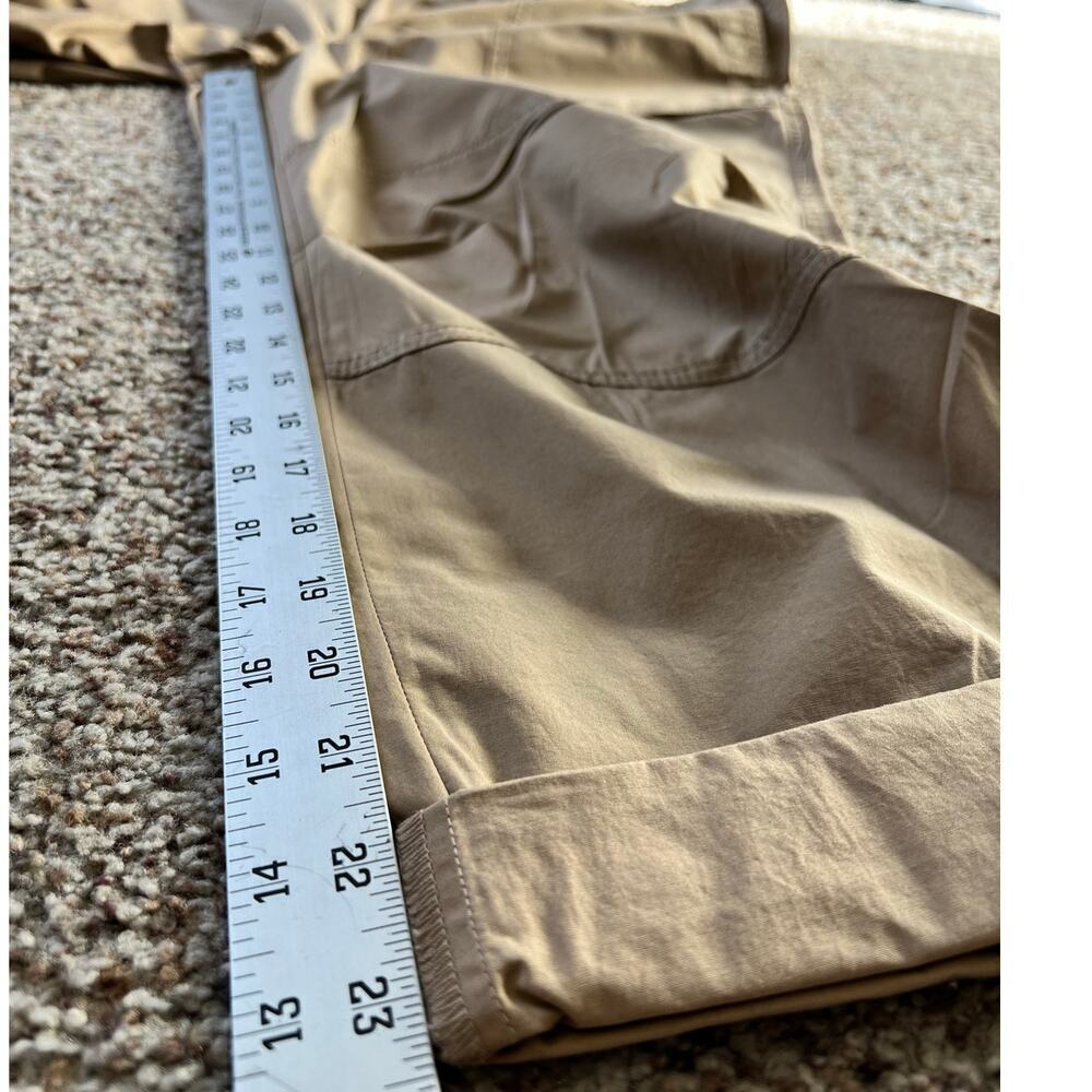 NWT Nautica Women's Cotton Roll-Tab Utility Pants, Large, Tan, Elastic Waist - Picture 13 of 13
